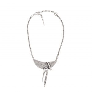 Handmade Boho Crystal Pewter Necklace - 3995
