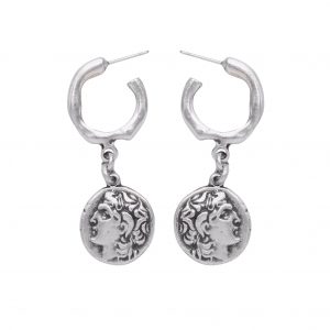 Handmade Coin Pewter Earrings - 1934
