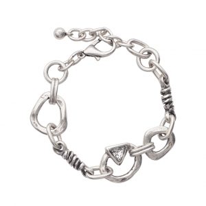 Handmade Crystal Pewter Bracelet - 2922