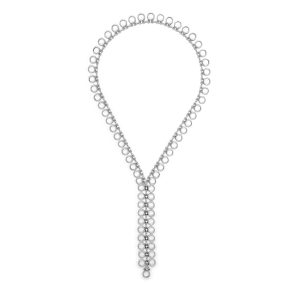 Handmade Pewter Circles Zipper Necklace - 24-100