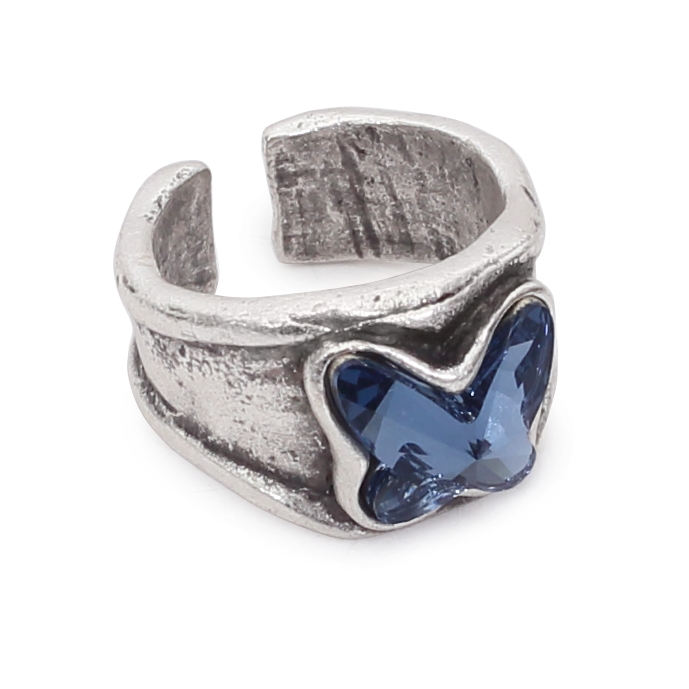 Handmade Butterfly Crystal Brass Ring - 6903 - Image 2