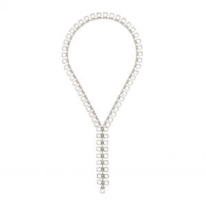 Handmade Pewter Squares Zipper Necklace - 24-128