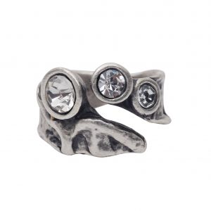 Handmade Clear Crystal Brass Ring - 6991